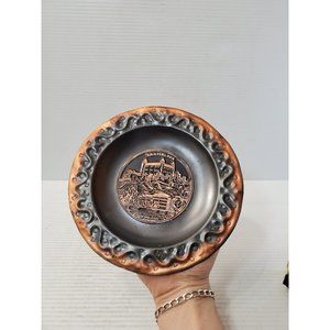 vintage copper wall hanging vintage copper plate scenic copper round hanging